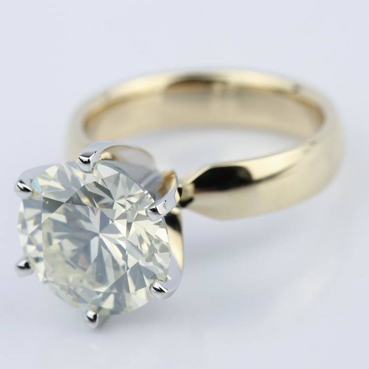  4 Carat Diamond Engagement Ring  in Yellow Gold